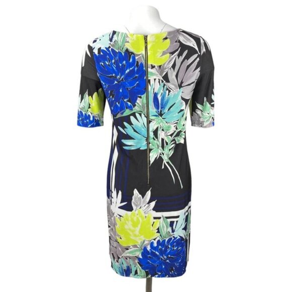 ELIZA J Floral Lightweight Shift Dress Sz 4 Lined - Picture 4 of 6